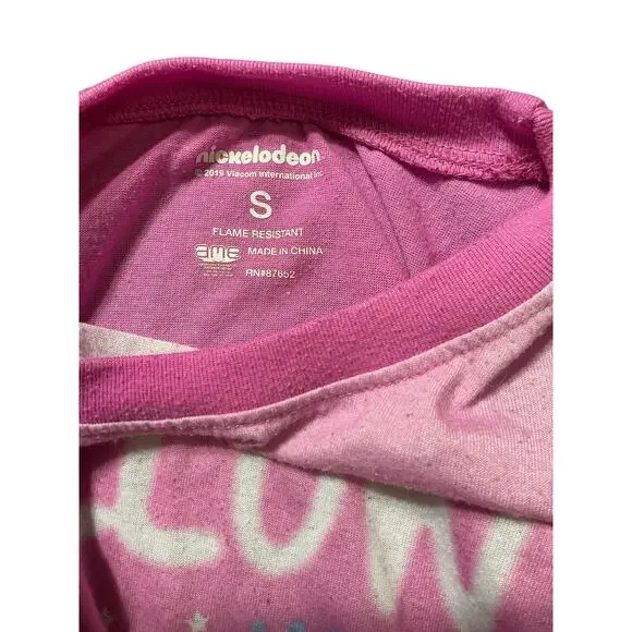JoJo Siwa Long Sleeve Pajama Top, 'Follow Your Dreams' Pink & Purple, Size S - Picture 3 of 3